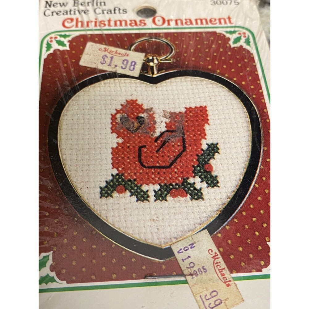 Red Bird Christmas Ornament Counted Cross StitchKit Vintage NOS 30075 New Berlin